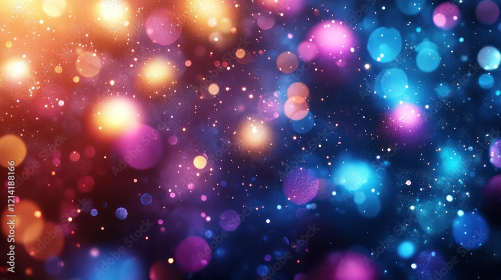Vibrant Bokeh Lights and Glittering Particles Abstract Background Vibrant Bokeh Lights and Glittering Particles Abstract Background
