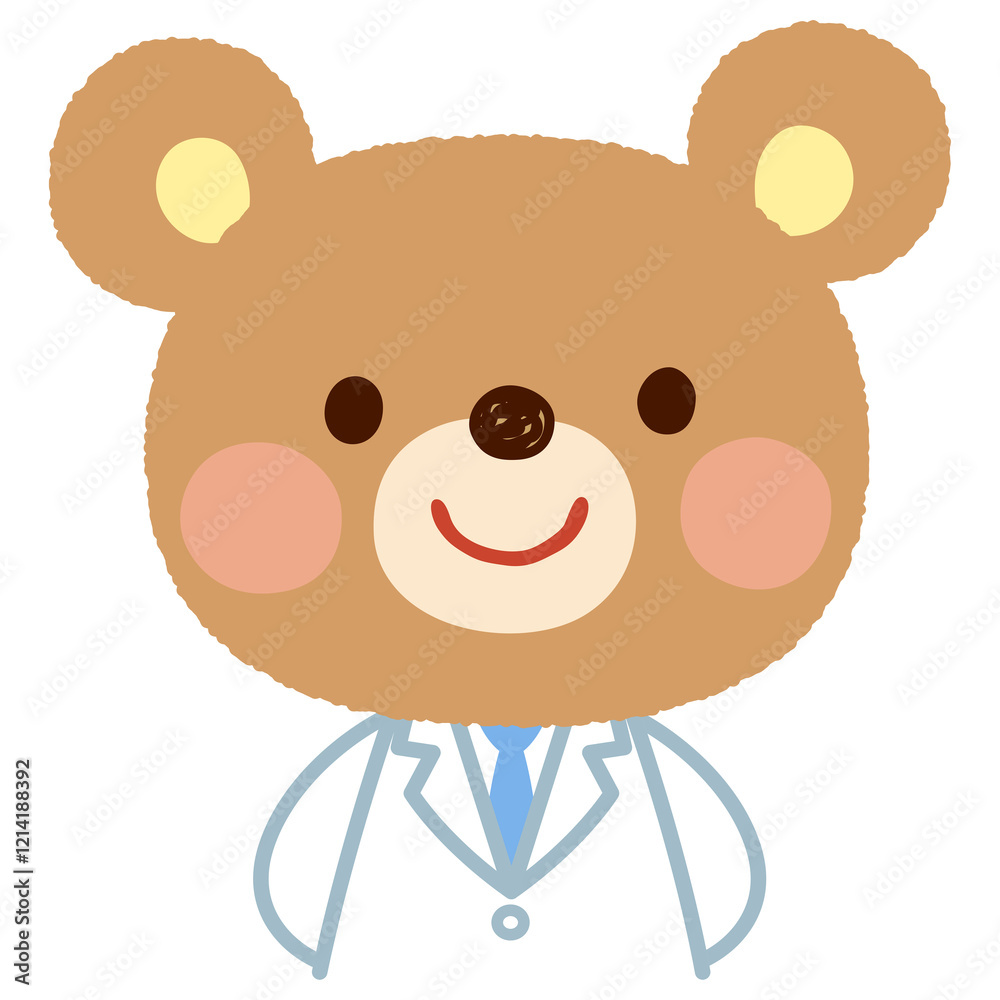Fototapeta premium クマのお医者さん 白衣を着たくま