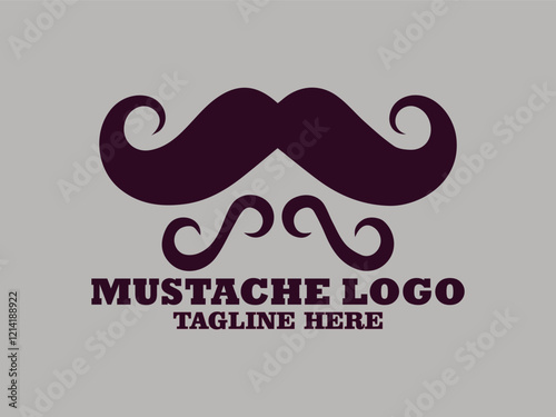 handlebar mustache with timeless retro style classic mustache swirl decoration, bushy symbol of masculinity thin mustache, masculine and unique design mustache logo and mustache vector illustration
