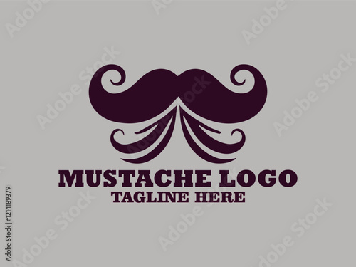 handlebar mustache with timeless retro style classic mustache swirl decoration, bushy symbol of masculinity thin mustache, masculine and unique design mustache logo and mustache vector illustration