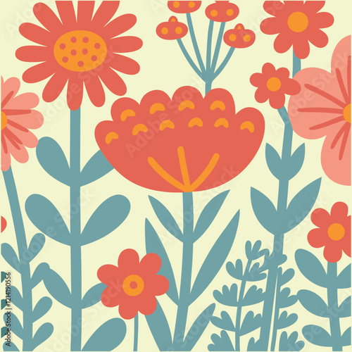 Pattern of botanical wildflowers. Abstract botany flowers background. style for banners, wallpaper, posters, websites, online shopping.Vector illustration design.