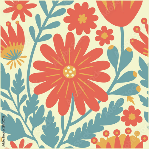 Pattern of botanical wildflowers. Abstract botany flowers background. style for banners, wallpaper, posters, websites, online shopping.Vector illustration design.