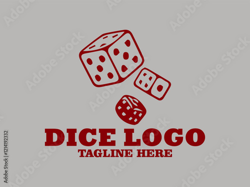 Red die rotating, perfect for gaming and casino concepts red dice pair stacked dice falling, dices on background and dice vector logo, luck and chance illustrations, and tabletop game designs