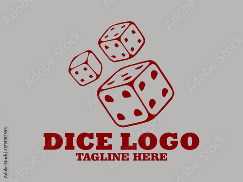 Red die rotating, perfect for gaming and casino concepts red dice pair stacked dice falling, dices on background and dice vector logo, luck and chance illustrations, and tabletop game designs