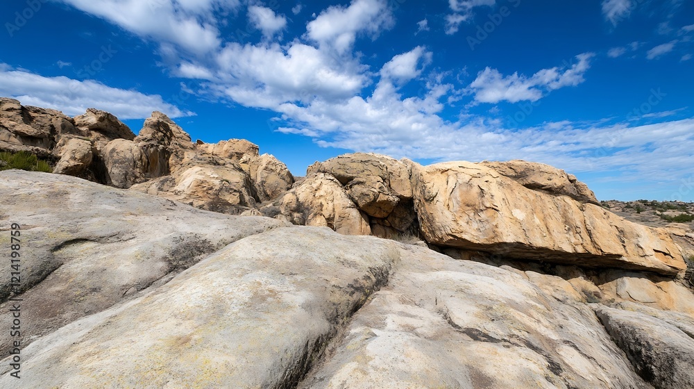Rocky Terrain and Clear Blue Skies with Dramatic Cloud Formations : Generative AI Rocky Terrain and Clear Blue Skies with Dramatic Cloud Formations : Generative AI