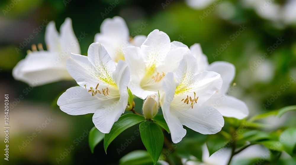 Beautiful cluster of white flowers in garden setting with lush green surroundings : Generative AI Beautiful cluster of white flowers in garden setting with lush green surroundings : Generative AI