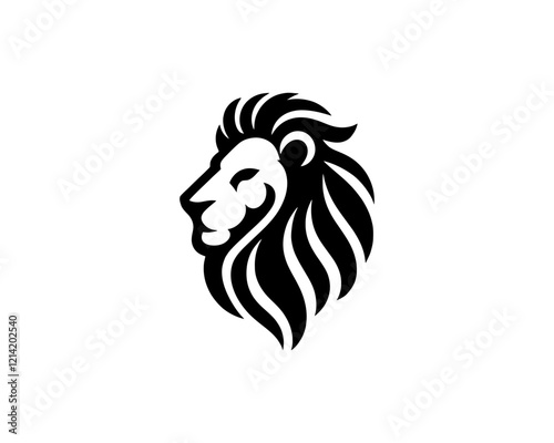 Lion head icon vector. Silhouette simple. Flat style lion. Lion face logo design template. Vector illustration Animal Logotype concept.  photo