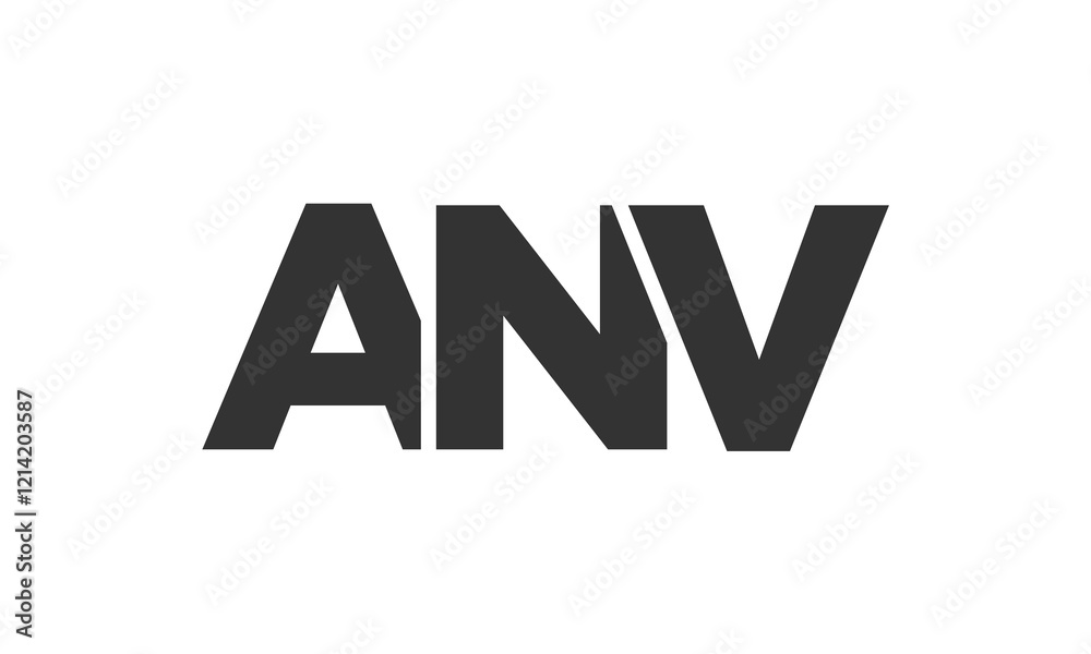 Obraz premium ANV logo design template with strong and modern bold text. Initial based vector logotype featuring simple and minimal typography. Trendy company identity.
