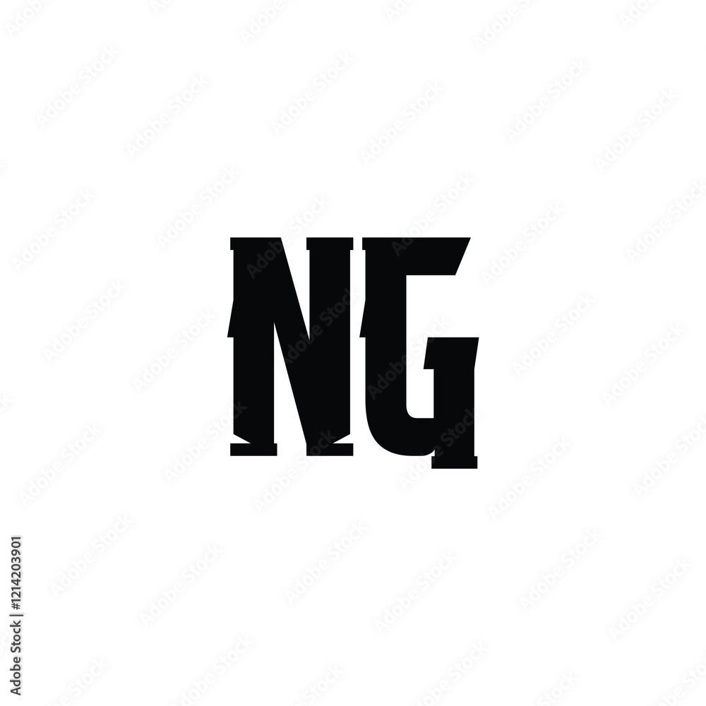 Obraz premium NG monogram logo design letter text name symbol monochrome logotype alphabet character simple logo