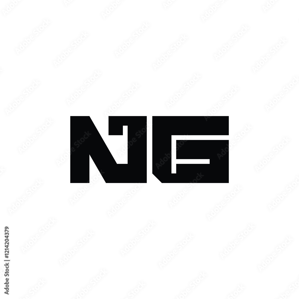 Fototapeta premium NG monogram logo design letter text name symbol monochrome logotype alphabet character simple logo