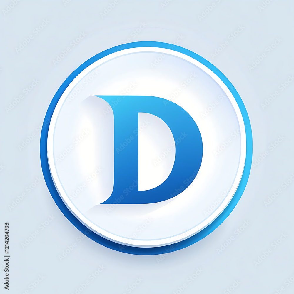 Blue Letter D for Creative Typography Blue Letter D for Creative Typography