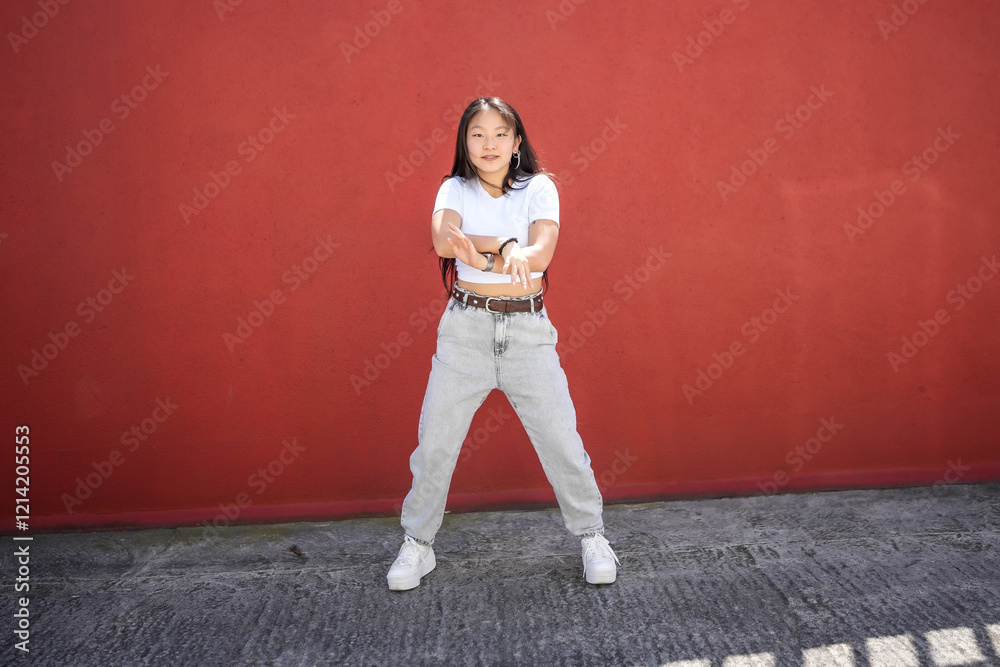 Young urban dancer performing in the city Young urban dancer performing in the city
