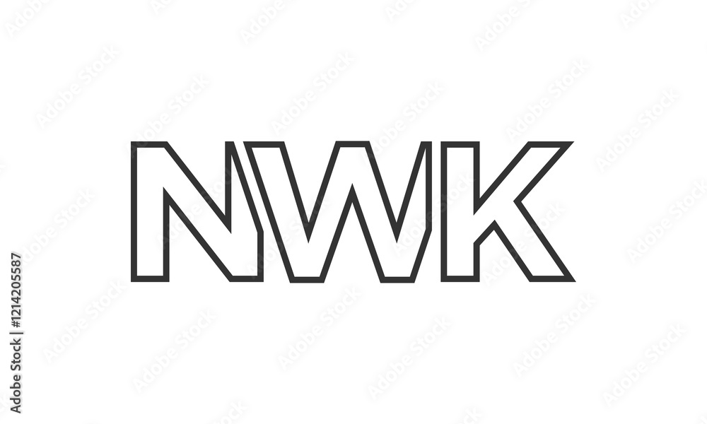 NWK logo design template with strong and modern bold text. Initial based vector logotype featuring simple and minimal typography. Trendy company identity. NWK logo design template with strong and modern bold text. Initial based vector logotype featuring simple and minimal typography. Trendy company identity.