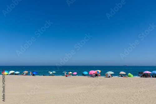 Obraz na płótnie Gibratlar, Spain - August 03, 2024: Bay of Gibraltar w salonie