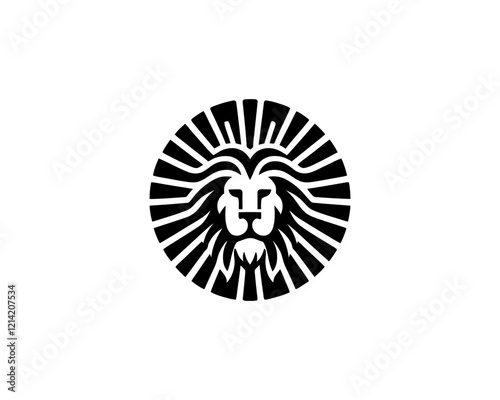 Lion head icon vector. Silhouette simple. Flat style lion. Lion face logo design template. Vector illustration Animal Logotype concept.  photo