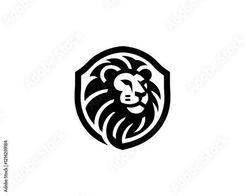 Lion head icon vector. Silhouette simple. Flat style lion. Lion face logo design template. Vector illustration Animal Logotype concept.  photo