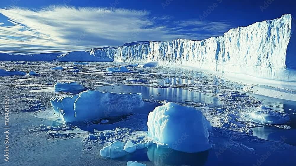 big icebergs glaciers in Antarctica. global warming, climate change 