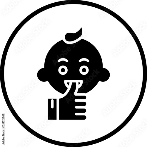 Thumb Sucking Vector Icon Style