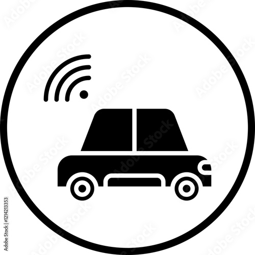 Driverless Car Vector Icon Style