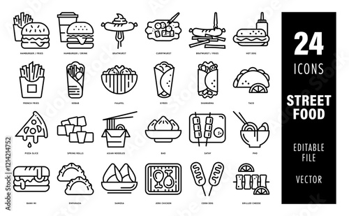 Icon Set Street Food editable