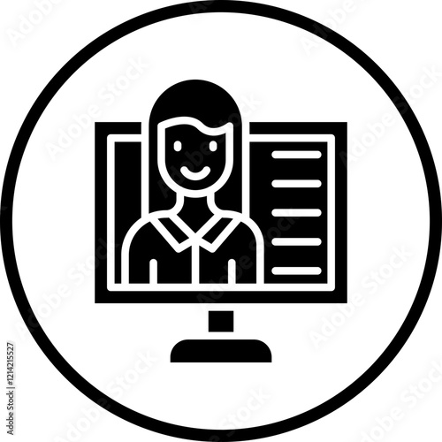 Female Blogger Vector Icon Style