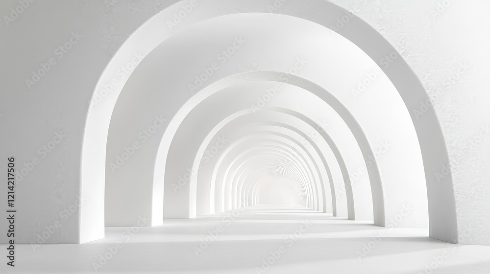 Abstract architecture background, futuristic white arched interior Abstract architecture background, futuristic white arched interior