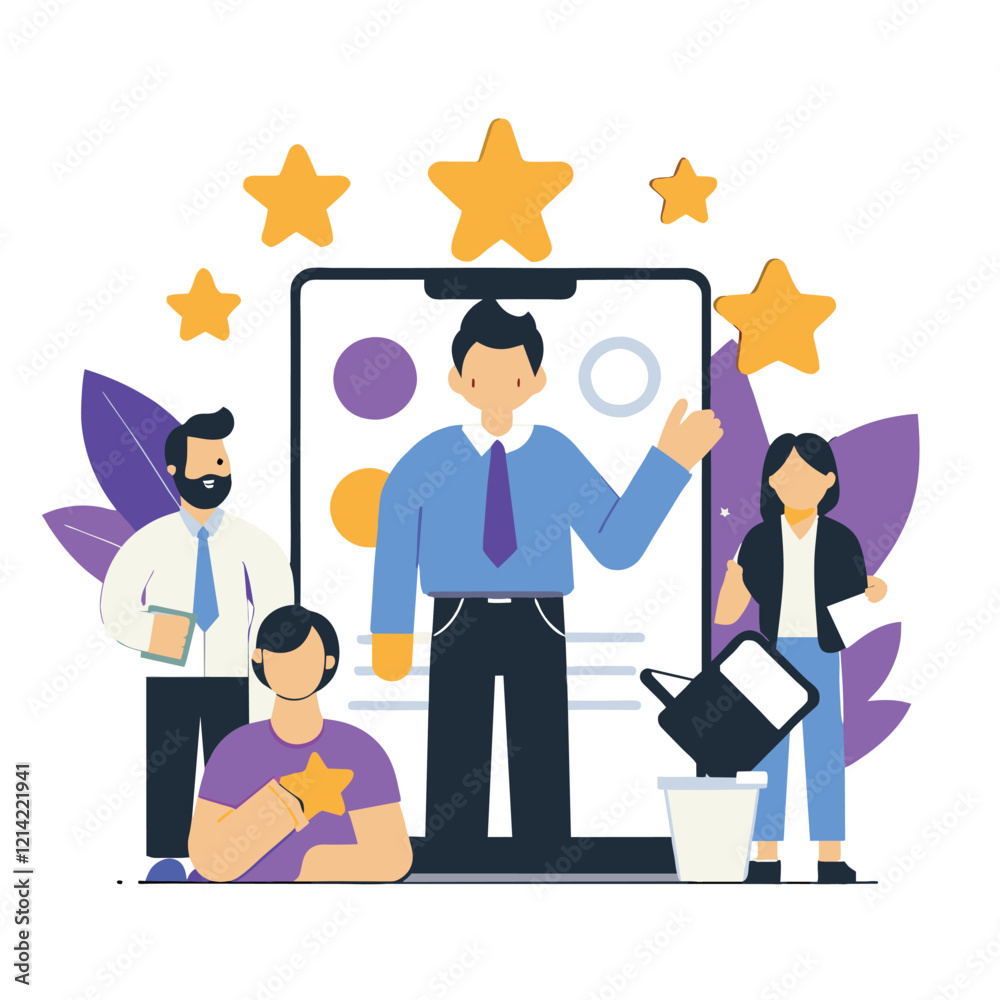 Business Team Presenting with Positive Feedback Business Team Presenting with Positive Feedback