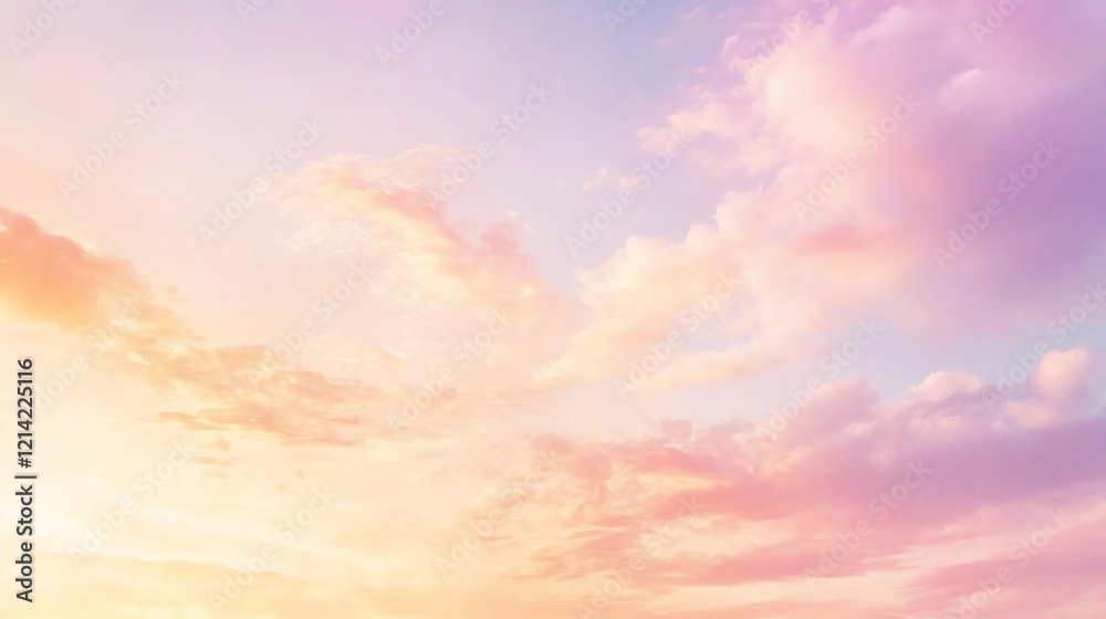 Obraz premium Pastel sunset sky with soft clouds. (1)