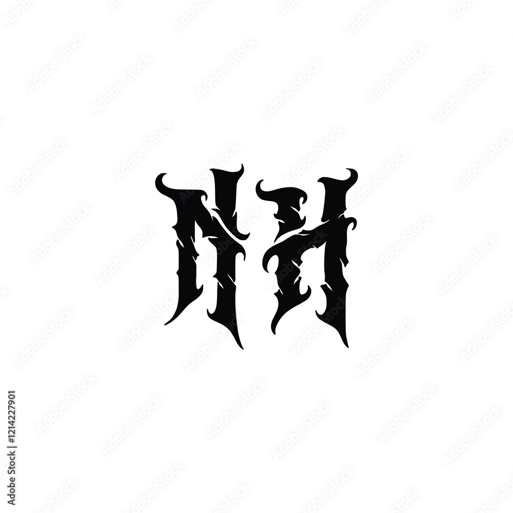 NH monogram logo design letter text name symbol monochrome logotype alphabet character simple logo NH monogram logo design letter text name symbol monochrome logotype alphabet character simple logo