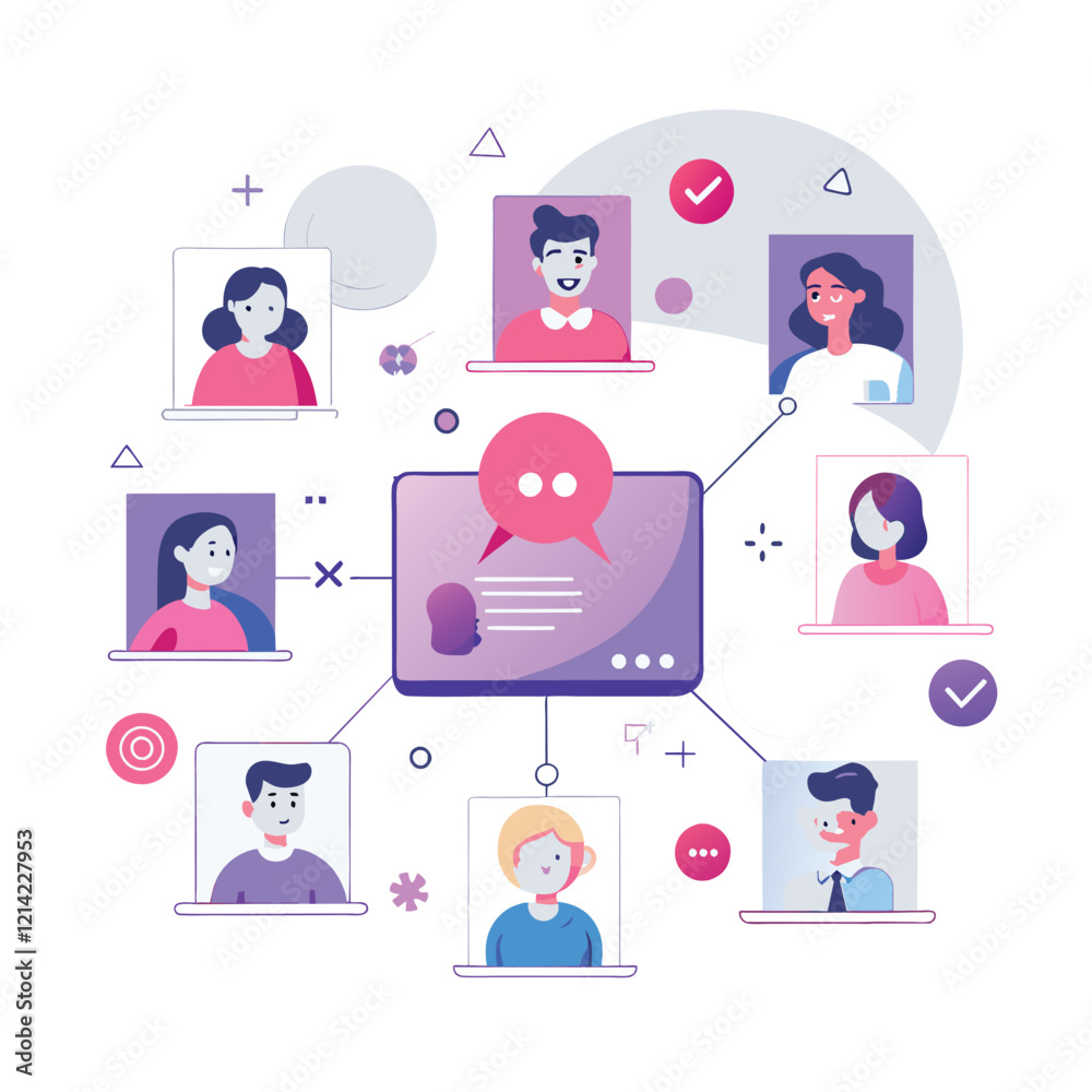 Fototapeta premium communication problem overload too many messages flat illustration 