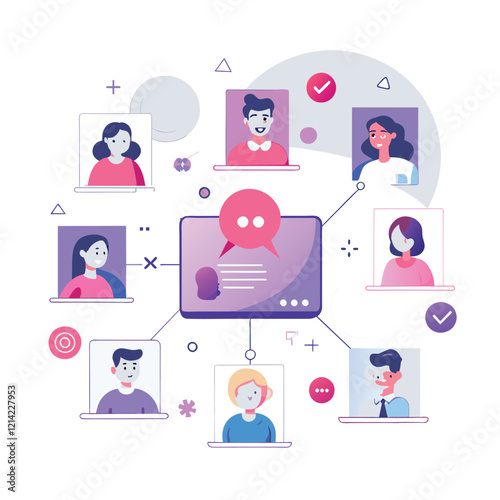  communication problem overload too many messages flat illustration  