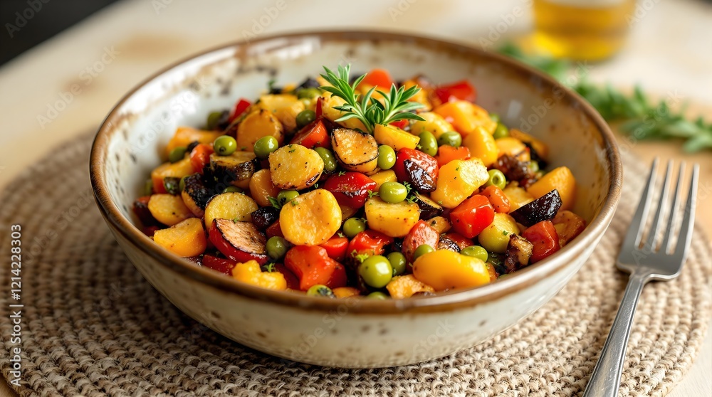 Stekte Grønnsaker with Fresh Herbs and Colorful Vegetables (Fried Vegetables) [Norwegian Cuisine]