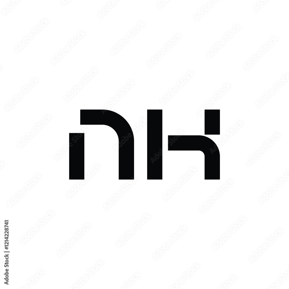 Obraz premium NH monogram logo design letter text name symbol monochrome logotype alphabet character simple logo