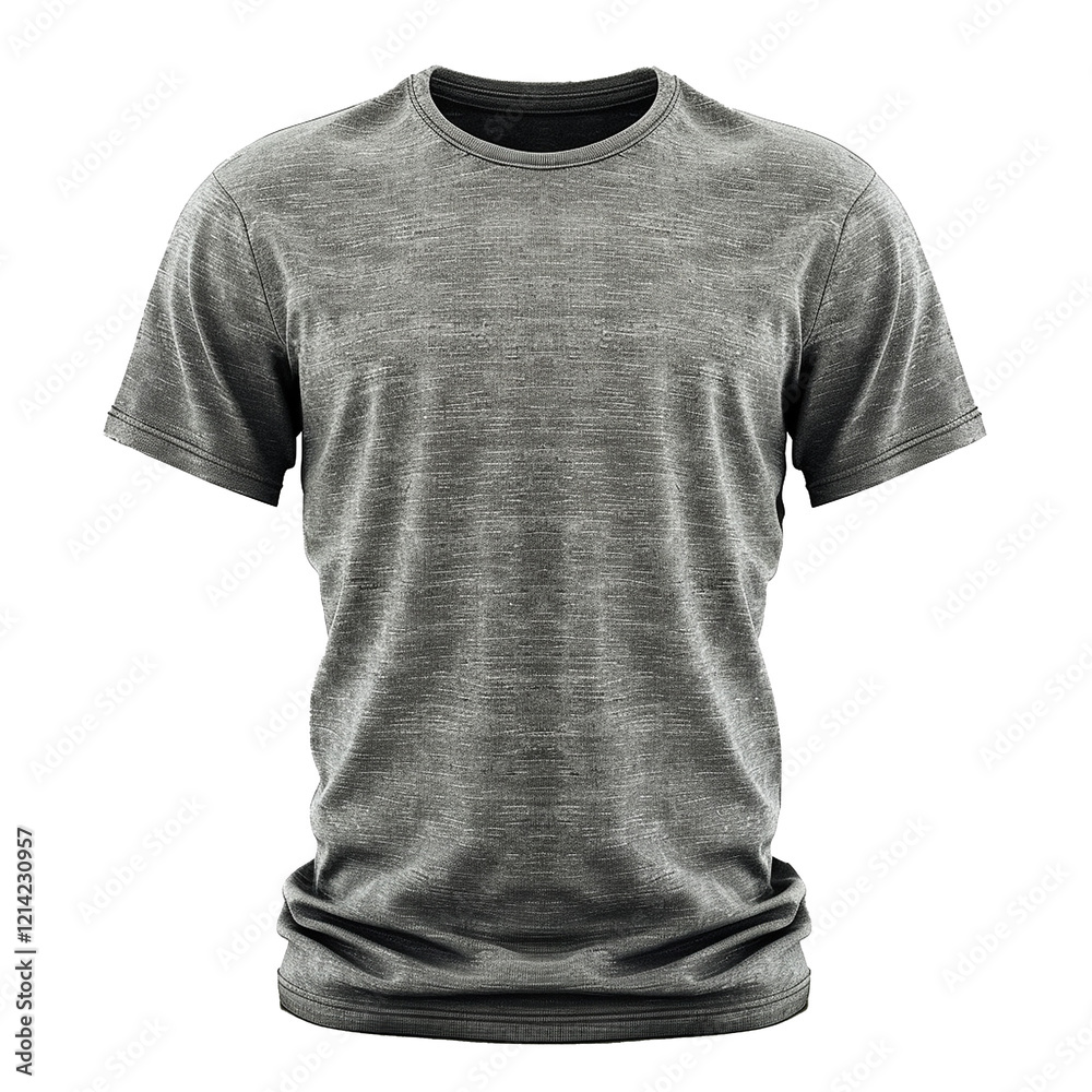 Grey Heather Short Sleeve Crew Neck TShirt Mockup for Apparel Design Grey Heather Short Sleeve Crew Neck TShirt Mockup for Apparel Design