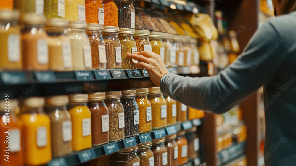 custom made wallpaper toronto digitalExploring a spice rack in a grocery store for culinary inspiration and cooking ideas