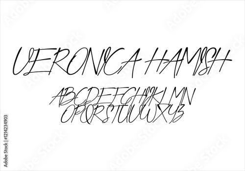 Veronica Hamish font for logo and headline. Isolated vector typeset