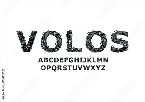 Volos font for logo and headline. Isolated vector typeset