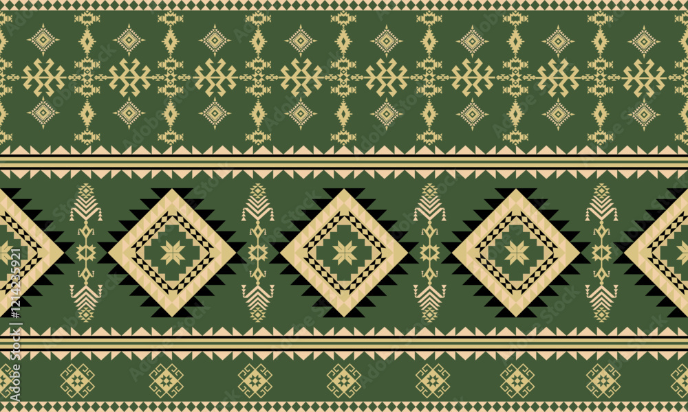 Navajo Tribal and Native American seamless pattern Ethnic SouthWestern decor style. Boho geometric ornament. Vector seamless pattern. Mexican blanket, rug,Woven, carpet, Aztec ornament pattern