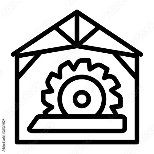 Sawmill shed Vector Design Icon Style