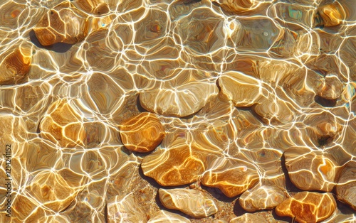 Transparent water texture with intricate ripple patterns, showcasing fluid motion and natural elegance