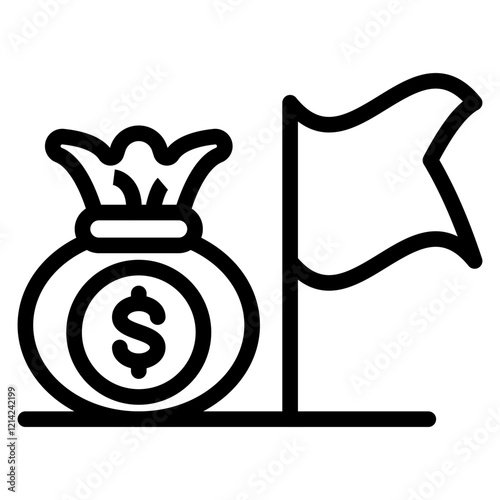 Financial Goal Vector Design Icon Style