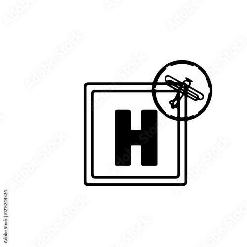 Simple and clean black and white hospital logo, ideal for healthcare branding and medical centers.