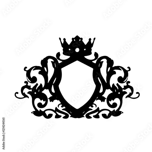 Stylish royal crest illustration ideal for luxury brands, heritage logos, or official seals.
