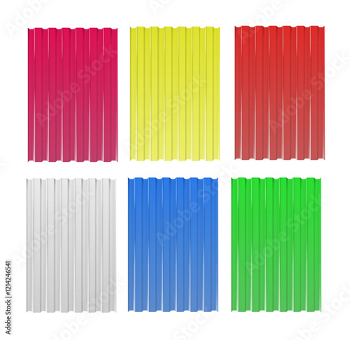 Galvanized iron for fences, walls, roofs. House remodel corrugated metal roof siding, profiled sheeting. Vector