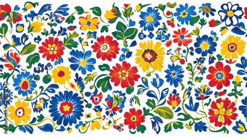 Vibrant Floral Tapestry: A Celebration of Color and Pattern