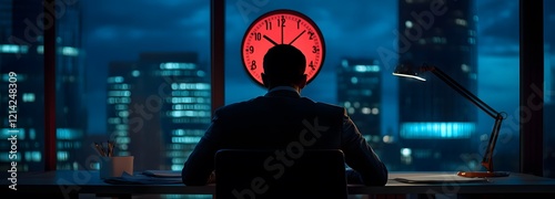 A professional sitting at a desk, watching the clock as the final minutes of their workday approach