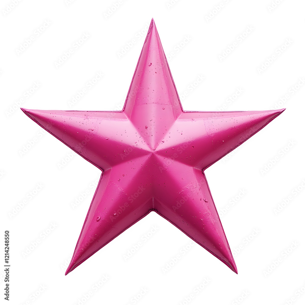 Obraz premium Pink color star isolated on transparent background