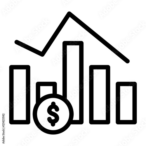 Stock Market Decline Vector Design Icon Style