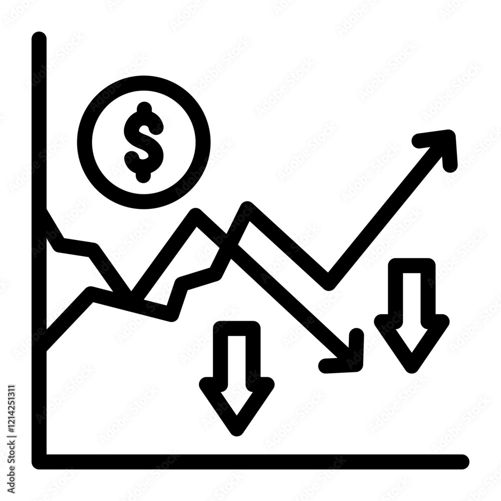 Market Turmoil Vector Design Icon Style Market Turmoil Vector Design Icon Style