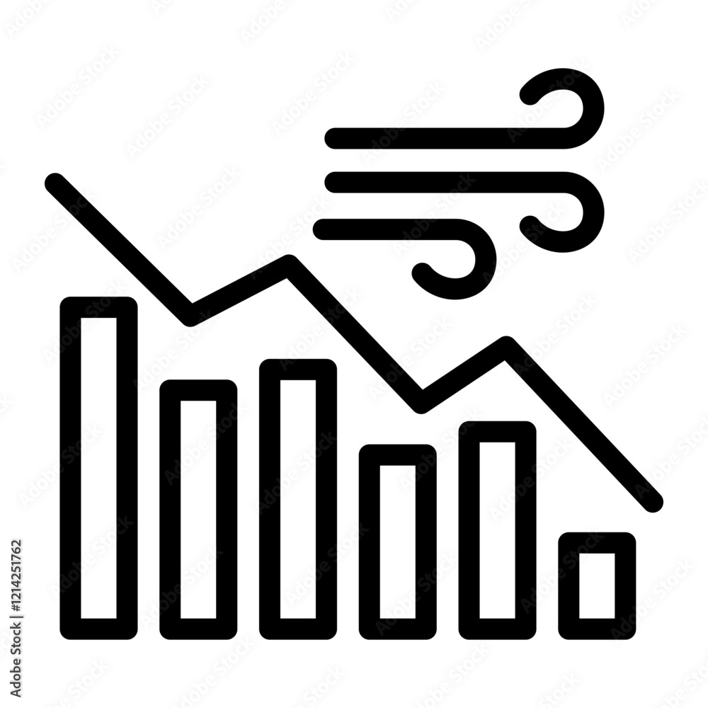 Economic Turbulence Vector Design Icon Style Economic Turbulence Vector Design Icon Style